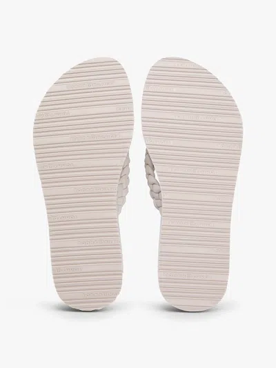 Tommy Hilfiger Braided Strap Wedge Flip-flops In White