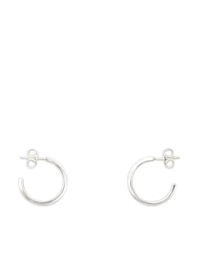 Maison Margiela Logo-reference Earrings In Silver