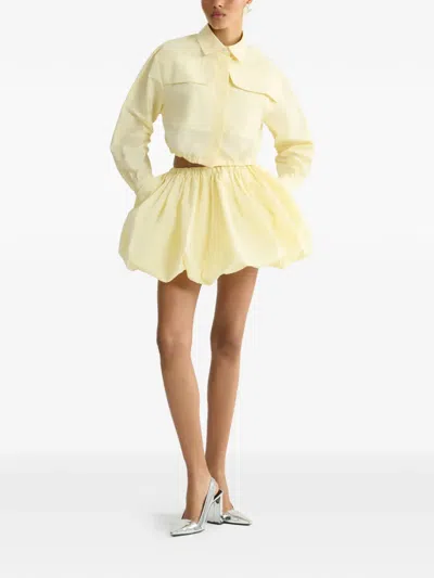 Patou Elasticated Bloomer Mini A-line Skirt In Yellow
