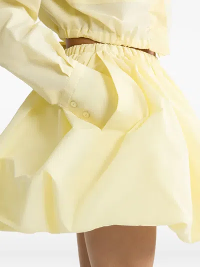Patou Elasticated Bloomer Mini A-line Skirt In Yellow