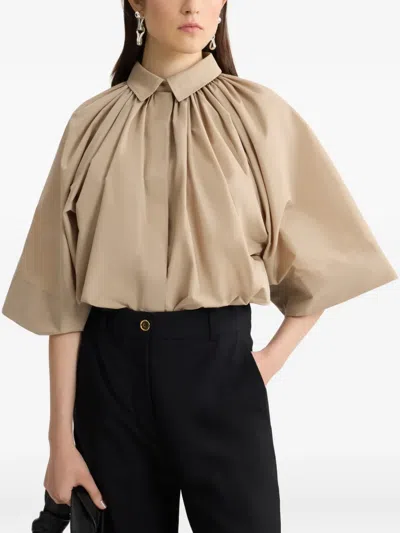 Patou Gathered Blouse In Neutral