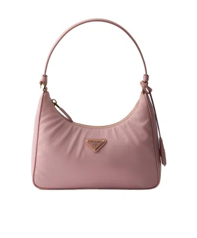 Prada Re-edition 2005 Mini Bag In Re-nylon And Saffiano In Pink