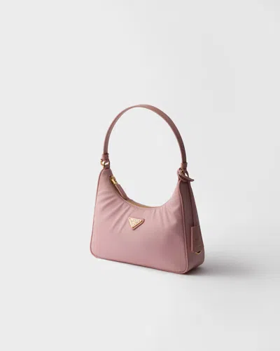 Prada Re-edition 2005 Mini Bag In Re-nylon And Saffiano In Pink