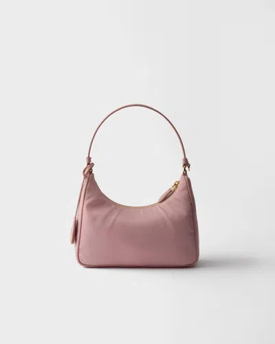 Prada Re-edition 2005 Mini Bag In Re-nylon And Saffiano In Pink