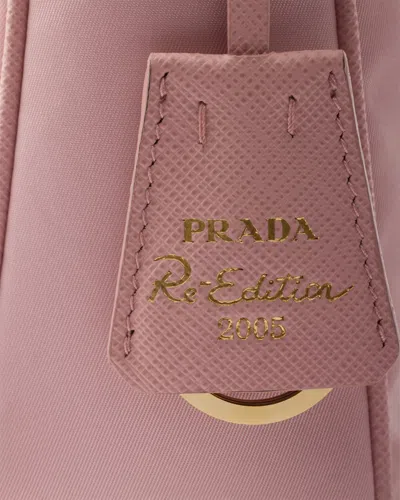 Prada Re-edition 2005 Mini Bag In Re-nylon And Saffiano In Pink
