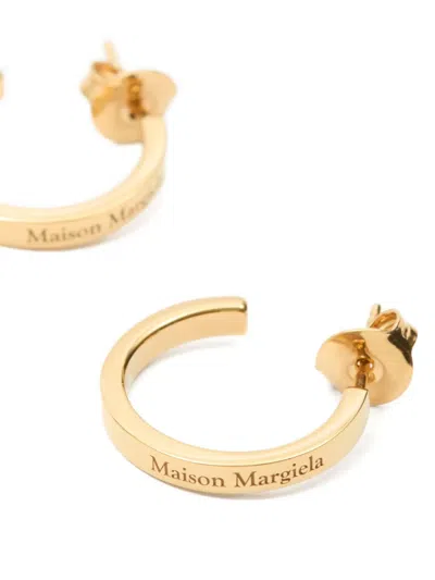 Maison Margiela Logo-reference Earrings In Gold