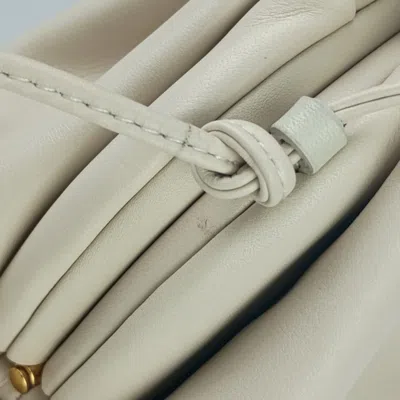 Pre-owned Bottega Veneta Light Beige Leather Clutch Bag Pochette Pouch Shoulder Bag () In Sand