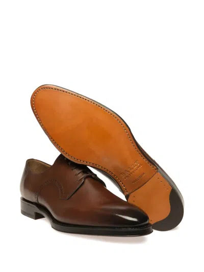 Bally Scamardo Brogue-leather Derby Shoes In Brown