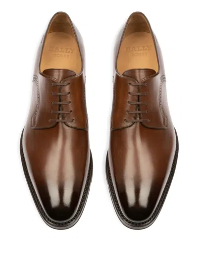 Bally Scamardo Brogue-leather Derby Shoes In Brown