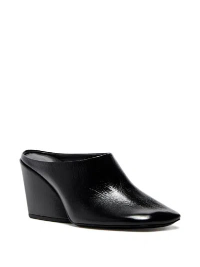 Proenza Schouler Slant Leather Mules In Black