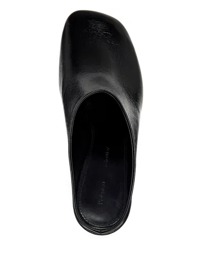 Proenza Schouler Slant Leather Mules In Black