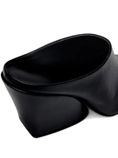 Proenza Schouler Slant Leather Mules In Black