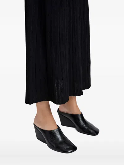 Proenza Schouler Slant Leather Mules In Black