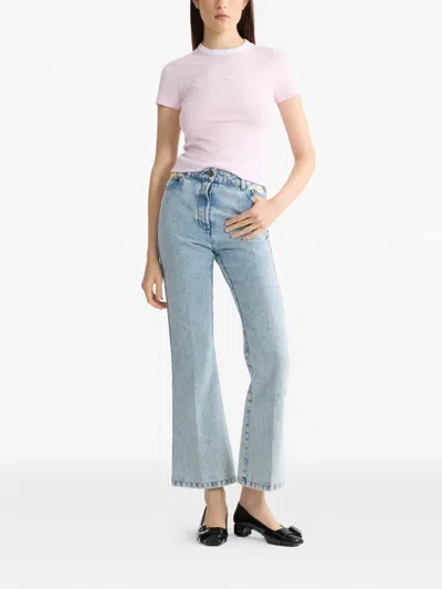 Patou Side-details Flared Jeans In Blue
