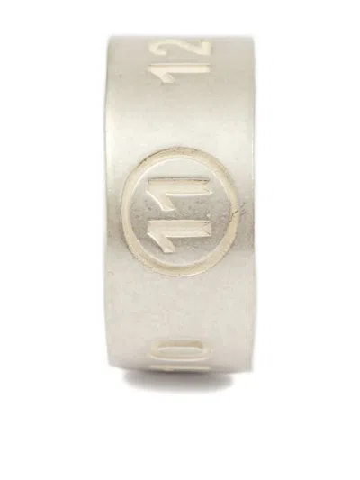 Maison Margiela Number-reference Ear Cuff In Silver