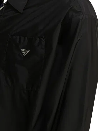 Prada Triangle-logo Jacket In Black