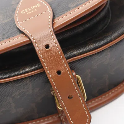 Pre-owned Celine Black Brown Coated Canvas Pvc Leather Shoulder Bag () In Multi