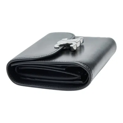 Pre-owned Celine Black Leather Wallet (tri-fold) ()