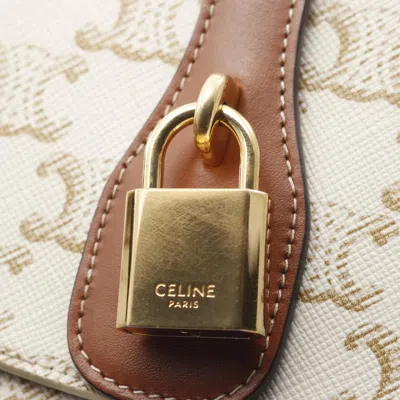 Pre-owned Celine Brown Ivory Coated Canvas Pvc Leather Shoulder Bag ()