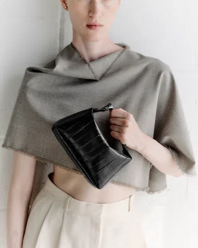 Liffner Pillow Pouch Micro Black Eel In Pink