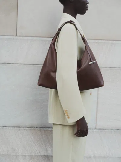 Liffner Pillow Hobo Dark Brown In Red
