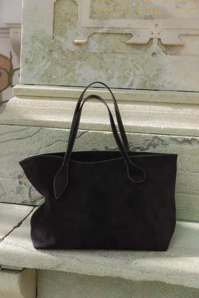 Liffner Mega Sprout Suede Tote Bag In Black