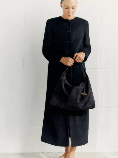 Liffner Pillow Hobo Black Suede