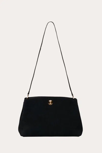 Liffner Pushlock Pouch Black Suede In Black