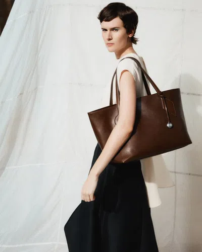 Liffner Sprout Large Leather Tote In Brown