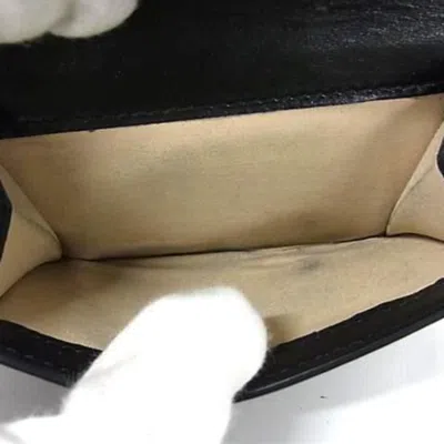 Pre-owned Chloé Beige Black Leather Wallet (tri-fold) () In Multi