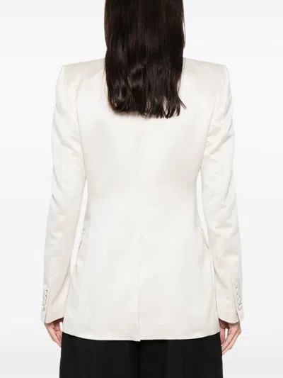 Tom Ford Single-breasted Blazer Jacket In White