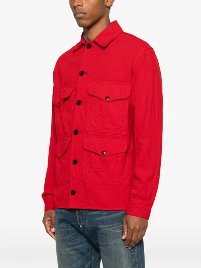 Junya Watanabe Emporio Armani Allover Logo Cotton Polo Shirt In Red