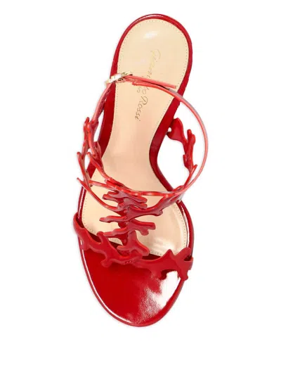 Gianvito Rossi Red Cut-out Ankle-strap Heels In Red