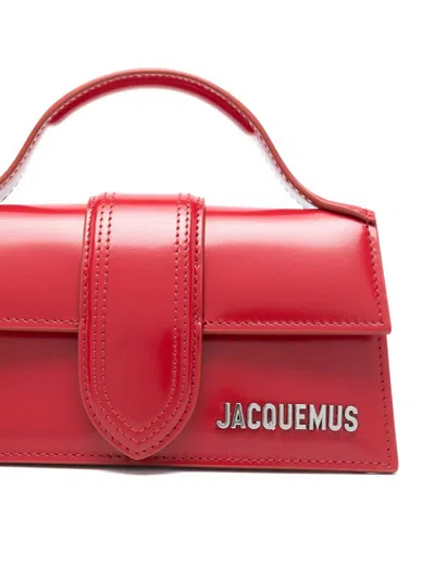 Jacquemus Le Bambino Patent Top-handle Bag In Red