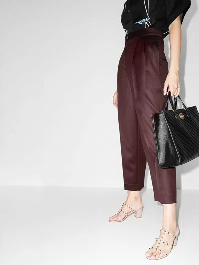 Valentino 60mm Rockstud Caged Block-heel Slide Sandals In Pink