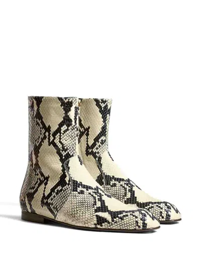 Khaite Colt Snake-effect Leather Ankle Boots In Multi