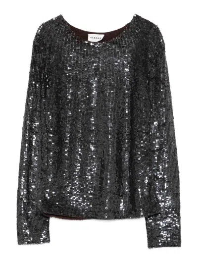 P.a.r.o.s.h Parosh Long-sleeved Top With Sequins In Brown