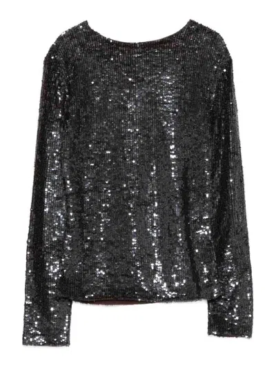 P.a.r.o.s.h Parosh Long-sleeved Top With Sequins In Brown