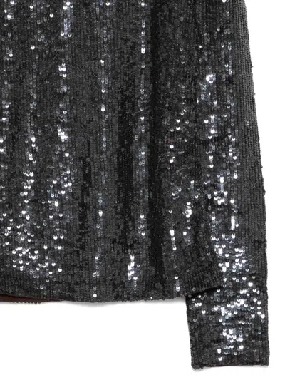 P.a.r.o.s.h Parosh Long-sleeved Top With Sequins In Brown