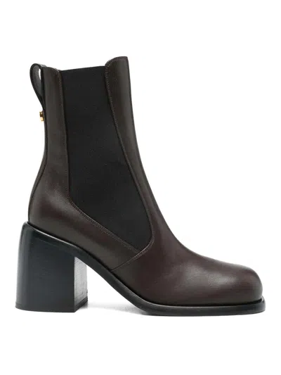 Sergio Rossi 80mm Block-heel Boots In Brown