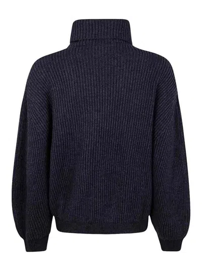 Semicouture Turtleneck Long-sleeved Sweater In Gray