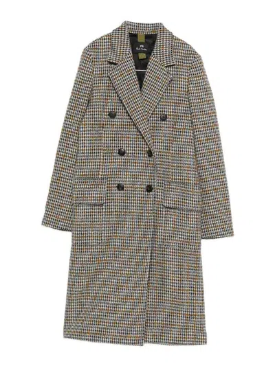 Paul Smith Double-breasted Coat Featuring Front Pockets In Gray