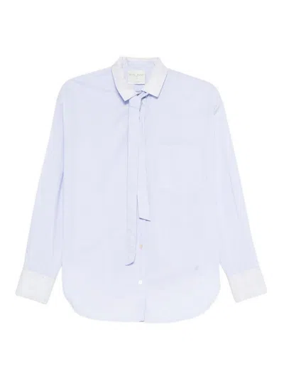 Forte Forte Oversized Cotton Poplin Shirt In Blue