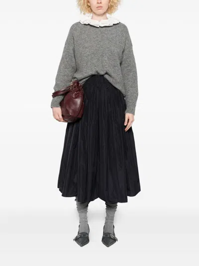 Susanne Bommer Taffetas Midi Skirt In Black