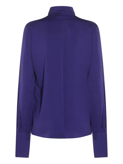 Tom Ford Silk Blouse In Blue
