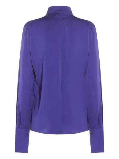Tom Ford Silk Blouse In Blue