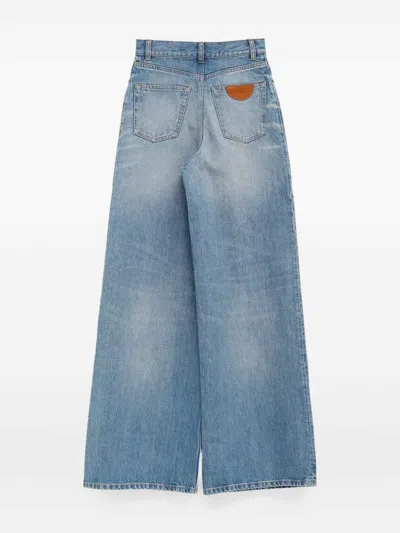 Chloé Wide-leg Denim Jeans With High Waist And Five-pocket Design In Blue