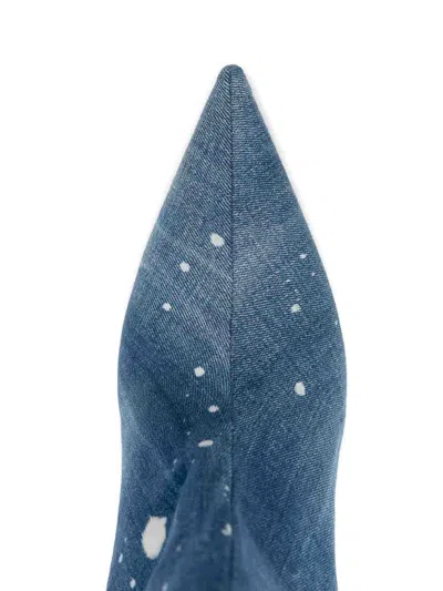 Dsquared2 Denim Heel Boots In Blue