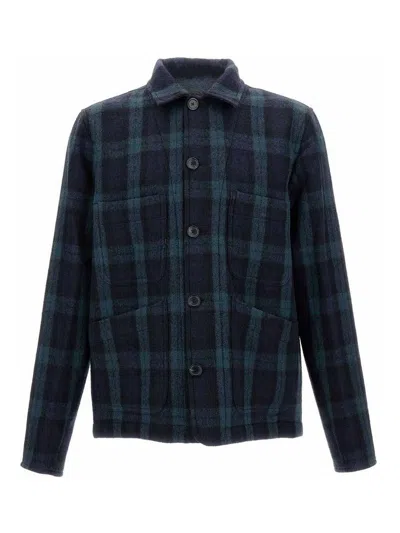 Paul Smith Checked Blazer With Button Front And Pockets In Black