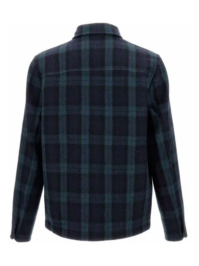 Paul Smith Checked Blazer With Button Front And Pockets In Black